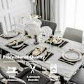 Miniatyrbillede 3 af 5: 6 stk. Bordløber i Linneblanding til Spisebord Black