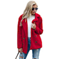 Miniatyrbillede 3 af 5: Dame Faux Shearling Shaggy Oversized Shacket Jakke Red M