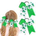 Miniatyrbilde 1 av 7: Kløver-sløyfer til jenter for St. Patricks Day - Hårtilbehør