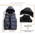 Miniatyrbilde 2 av 4: Hettevest for menn - Vinterjakke uten ermer khaki L