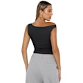 Miniatyrbilde 4 av 5: Kvinners Off Shoulder Topper Ermeløse Skjorter Gå Ut Crop Tank Topper RED M
