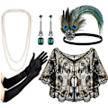 Miniatyrbild 1 av 3: 1920-tals Flapper-accessoarer Gatsby Kostymtillbehör Set Set 2