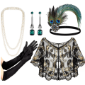 Pikkukuva 1 / 3: 1920-luvun Flapper-asusteet Gatsby-asuun Set 2