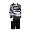 Miniatyrbillede 2 af 9: Pugsley Addams Kostume Dreng Wednesday Kostume Adults 3XL