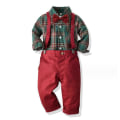 Miniatyrbilde 2 av 6: Juleantrekk for gutter - Gentleman Plaid Dress Red 110