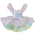 Miniatyrbillede 3 af 6: Børne Ballroom Klæder Sequined Tutu Kjoler Pink 120