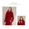 Miniatyrbilde 4 av 5: Håndkle-krage tyrkisk badekåpe for menn og kvinner Red XL