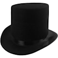Pikkukuva 3 / 7: Musta Korkeaksi Hattu - Viktorian Aikakauden Hattu Miehille - Felt Tuxedo Asun Hattu Black