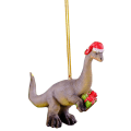Miniatyrbild 1 av 3: Dinosauriefigurer hängande prydnad för julgran grey
