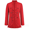 Miniatyrbilde 1 av 8: Kvinners Ruffled Lapel Knappelukking Jakke Red M