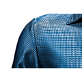 Miniatyrbilde 4 av 6: Menn's Glossy Lomme Langærmet Lapel Trykket Skjorte Blue M