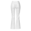 Miniatyrbild 2 av 4: Utsvängda jeans för dam, hög midja med knappar, vida byxor med utsvängd nederkant white 4XL