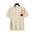 Miniatyrbillede 1 af 5: Mænds Grafisk T-shirts Blomsterprint Kortærmet Skjorte Apricot L
