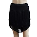 Miniatyrbillede 2 af 4: Kvinders Tassel Latin Danseskørt, Salsa Tango Rumba Dancewear Black M