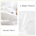 Miniatyrbilde 5 av 5: Pompong-kant Dynetrekk 3-delt Bohemsk Mikrofibersett White Twin-168*228cm