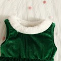 Miniatyrbilde 8 av 10: Julekjole med lange ermer for babyjenter - Juleantrekk Green 12-18M