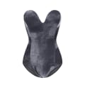 Pikkukuva 1 / 5: Naisten V-kaula Sexy Sametti Olkaimettomassa Bodysuit Jumpsuit Rakastava Syvä Gray L
