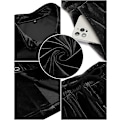 Pikkukuva 5 / 6: Miesten rento lyhyt setti sametti lyhythihainen napitettu paita 2 osainen asu urheiluasu Black 2XL