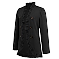 Miniatyrbilde 7 av 8: Kvinners Ruffled Lapel Knappelukking Jakke Black M
