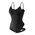 Miniatyrbillede 1 af 9: Sømløs Shapewear Slankende Fuldkrops Shaper Thong Bodysuit Black L