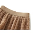 Miniatyrbilde 4 av 5: Skjørt for kvinner med elastisk midje og lagdelt netting Brown M