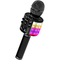 Miniatyrbild 1 av 5: Trådlös Bluetooth karaokemikrofon med LED-lampor Black