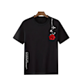 Miniatyrbillede 1 af 5: Mænds Grafisk T-shirts Blomsterprint Kortærmet Skjorte Black 2XL