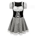 Miniatyrbild 1 av 5: Damkläder Oktoberfest Snörning Rutiga Uniform Black M