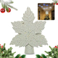 Miniatyrbild 1 av 5: Julgranstopp med inbyggd LED-lampa i bladform Silver British Standard