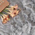 Miniatyrbilde 4 av 5: Rund teppe 3 fot Kunstig saueskinn for stue Fluffy Vaskbar Grey