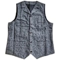 Miniatyrbild 6 av 7: Herringbone tweed väst för män, retro V-ringning, ull, för bal Grey S
