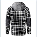 Miniatyrbilde 10 av 10: Hettegenser for menn i flanell, løs rutete, med sherpafôr, trykknapper, varm vinterjakke med lommer Red XL