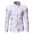 Miniatyrbilde 1 av 8: Herre Hipster Slim Fit Langærmet Knappeskjorte White M