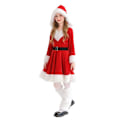 Pikkukuva 5 / 9: Tyttöjen Mrs. Santa Claus -asu Punainen mekko Jouluasu 110cm
