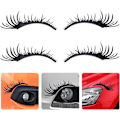 Miniatyrbilde 3 av 11: 2 Par Eyelash-Dekaler til Bilens Frontlykter Black