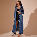 Pikkukuva 5 / 7: Naisten pitkä denim-mekko midi-farkkupaitamekko Dark Blue S