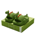 Miniatyrbillede 1 af 4: Dames EVA Dinosaur Formet Udendørs Tøfler Grass Green 39-40