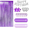 Miniatyrbild 1 av 2: Födelsedag Dekorationssats - 37 Pack Ballong Folie Frans Gardin Bakgrundssats purple