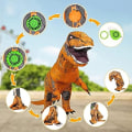 Miniatyrbild 8 av 10: Uppblåsbar Dinosauriekostym för Vuxna, Dinosaurie Uppblåsbar Kostym för Vuxna Brown