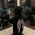 Miniatyrbilde 9 av 9: Menn Refleks Fleece Genser med Engelvinger Grafisk Gothic Hettestropp M
