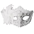 Miniatyrbilde 1 av 5: Maskerade Maske for Kvinner Venetianske Masker Halvmasker White