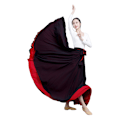 Miniatyrbilde 4 av 5: Dame To-lags Vendbar Chiffon Lang Maxi Skjørt for Dans Black+Red L