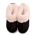 Miniatyrbillede 5 af 6: Dames Fuzzy Memory Foam Tøfler Fluffy Vinter Hjemmesko Black 34