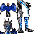 Miniatyrbillede 4 af 6: Halloween-dragt til drenge, dragekostume med vinger Q5 120