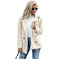 Miniatyrbillede 3 af 5: Dame Faux Shearling Shaggy Oversized Shacket Jakke White M