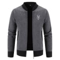 Miniatyrbillede 1 af 4: Mænds Strikket Cardigan Varm Jakke Dark Gray XL