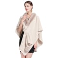 Pikkukuva 1 / 6: Tekokarvainen Trikoohuivi Kaapui Takki Syksyyn Talveen Beige