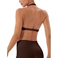 Miniatyrbilde 2 av 4: Trenings-BH for kvinner, ryggløs halter-BH Brown L