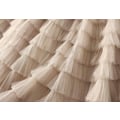 Miniatyrbild 4 av 6: Dam Tulle Maxi-kjol A-linje Rynkad Mesh Hög Midja Underkjol Beige XL