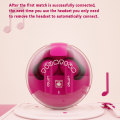 Pikkukuva 6 / 9: Langattomat Piirretty Bluetooth-kuulokkeet Latauskotelolla Rose Red